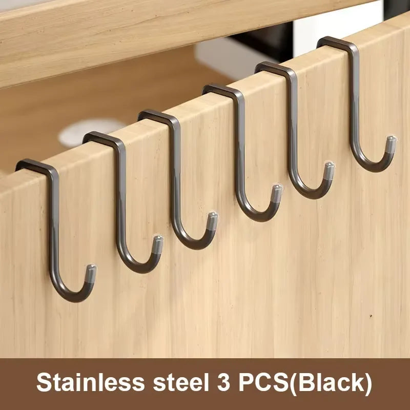 1 Piece Silver Metal Seamless Hook, Suitable for Kitchens, Bathrooms, and Wardrobes, No Drilling Required, Easy To Install