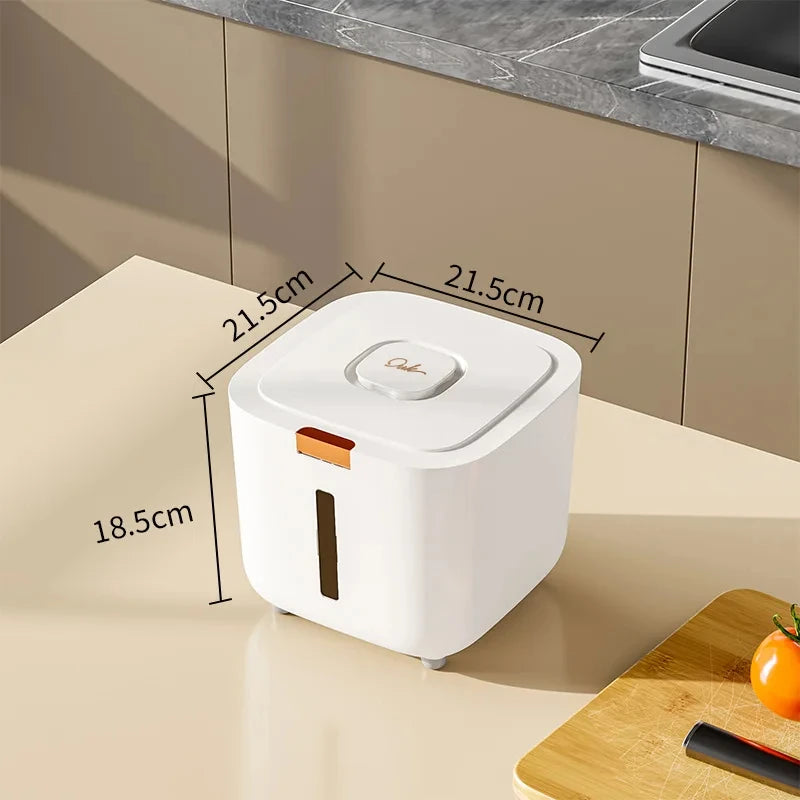 1PCS Thickened Moisture-Proof Rice Bucket with Lid Sealed Insect-Proof Canister for 5/10KG Pressed Noodles Powder Storage Box