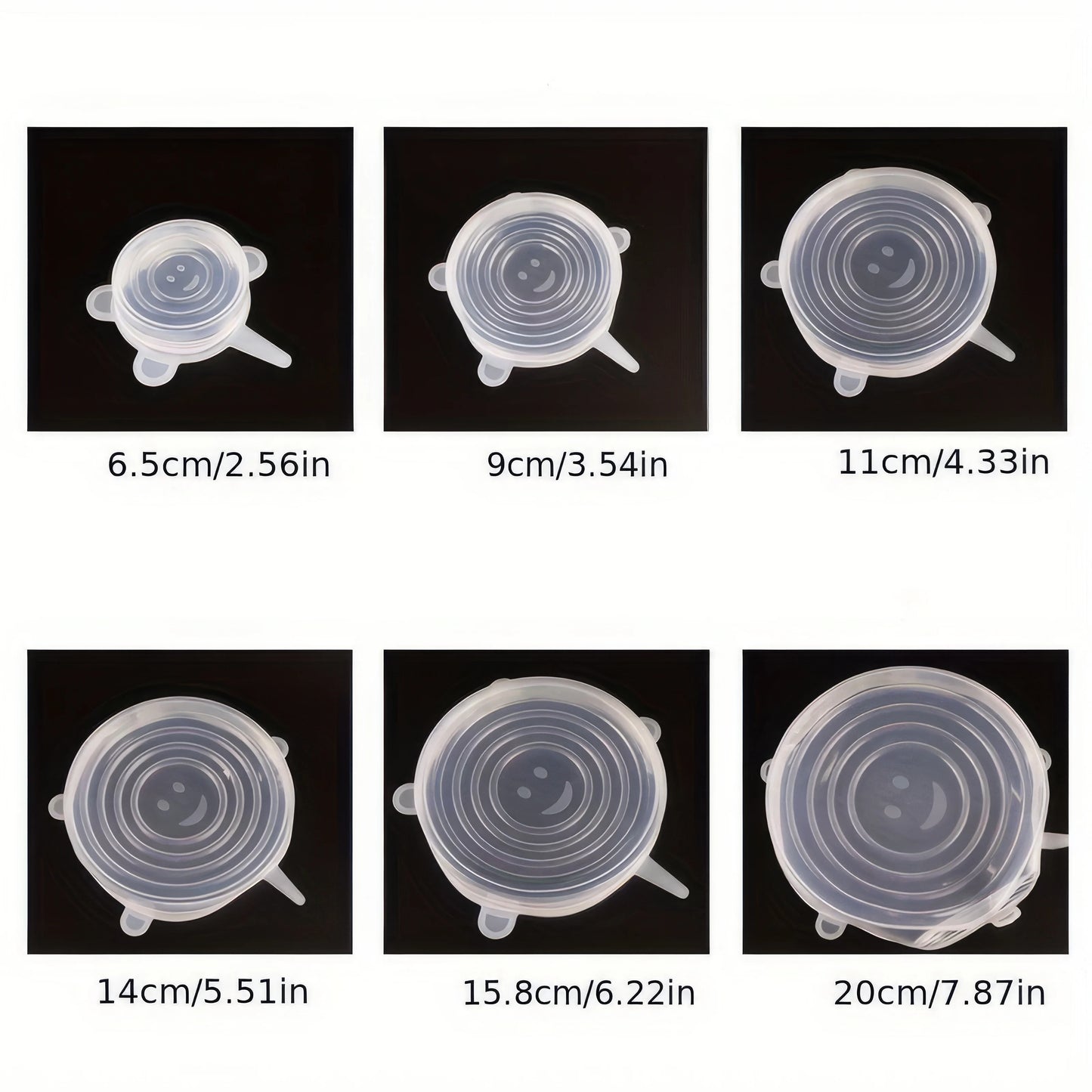 6/12/18 Piece Set of Silicone Fresh-keeping Cover in White, Reusable, Suitable for Refrigerators and Various Scenarios