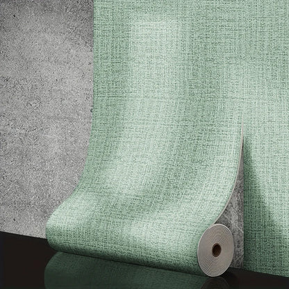 50cm Linen 3D Foam Self-adhesive PVC Solid Color Thickened Waterproof Background Wall Renovation Wallpaper Wall Stickers