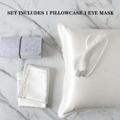 DISANGNI 100% Natural Mulberry Silk Pillowcase for Hair and Skin - Front in Pure Silk & Back in Breathable Lyocell Fiber, 1 Pack