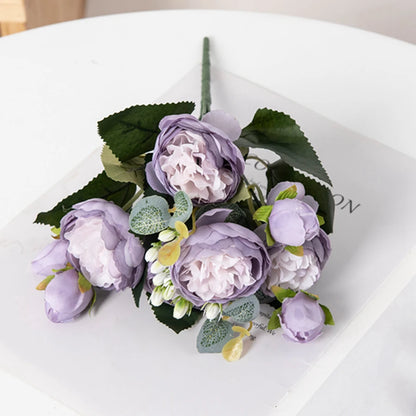 30CM Artificial Flowers Silk Peony Bouquet Festival Vases for Decoration Craft Home Garden Living Room Wedding Accessories props