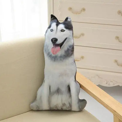 50cm Cute Simulation Dog Plush Toy 3D Printing Stuffed Animal Dog Plush Pillow Stuffed Cartoon Cushion Kids Doll Home Decro Gift