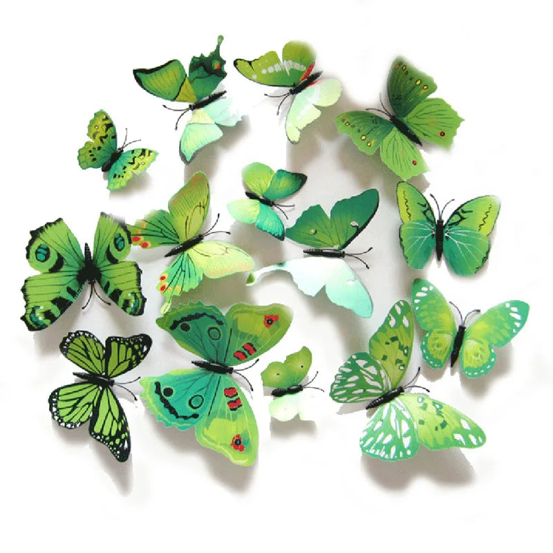 12Pcs 3D Magnet Butterflies Wall Stickers Butterfly Outdoor Bedroom Living Room Home Decor Fridage Decals For Wedding Decoration