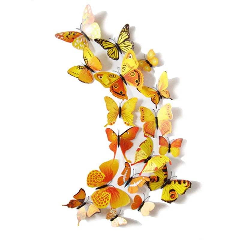 12Pcs 3D Magnet Butterflies Wall Stickers Butterfly Outdoor Bedroom Living Room Home Decor Fridage Decals For Wedding Decoration