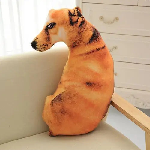 50cm Cute Simulation Dog Plush Toy 3D Printing Stuffed Animal Dog Plush Pillow Stuffed Cartoon Cushion Kids Doll Home Decro Gift