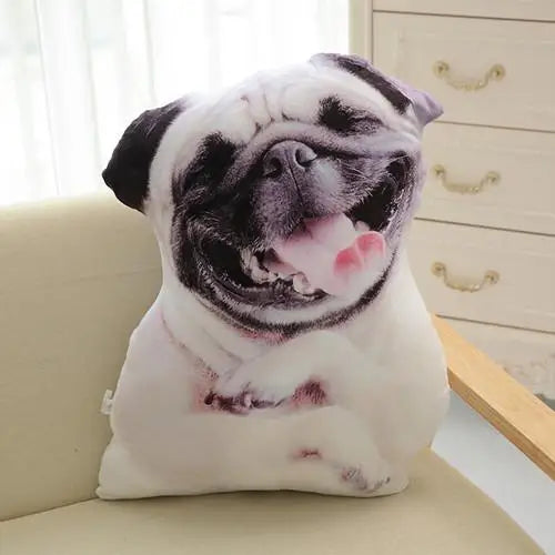 50cm Cute Simulation Dog Plush Toy 3D Printing Stuffed Animal Dog Plush Pillow Stuffed Cartoon Cushion Kids Doll Home Decro Gift