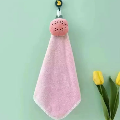 Coral Fleece Hangable Thicken Towel CartoonTowel Cute Absorbent Hand Towels Cleaning Cloth Rag Handkerchief