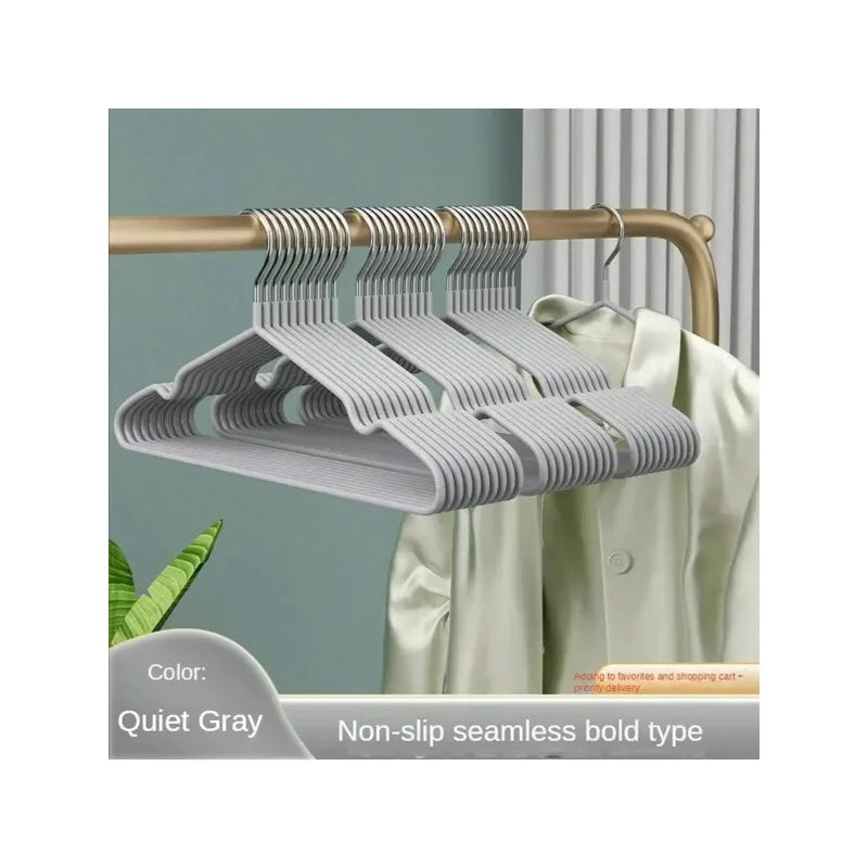 10pcs Metal Clothes Hangers Seamless Anti-Slip Durable Sturdy Space Saving for Home Use