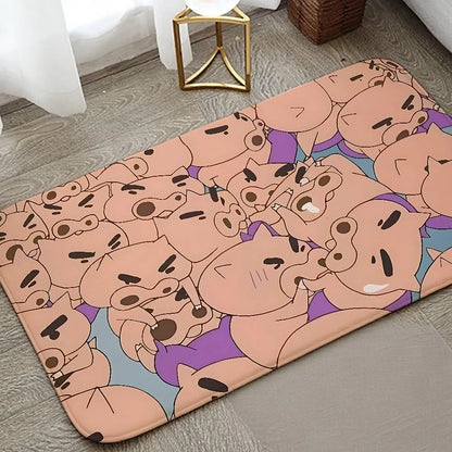 B-Buriburi-zaemon Floor Mat Graphic Printed Flannel Doormats For Bathroom Kitchen Entrance Carpet Home Decor
