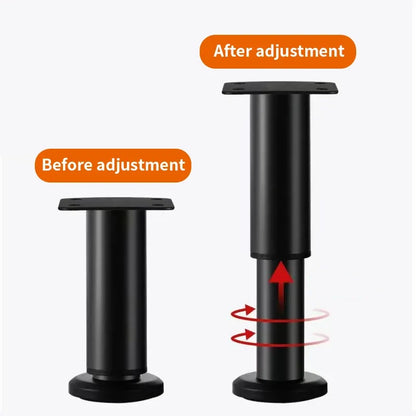 Home 4pcs Adjustable Height Furniture Support Legs, Black Telescopic Table Legs, Used for Tables, Bed Frames, TV Cabinets, Sofas