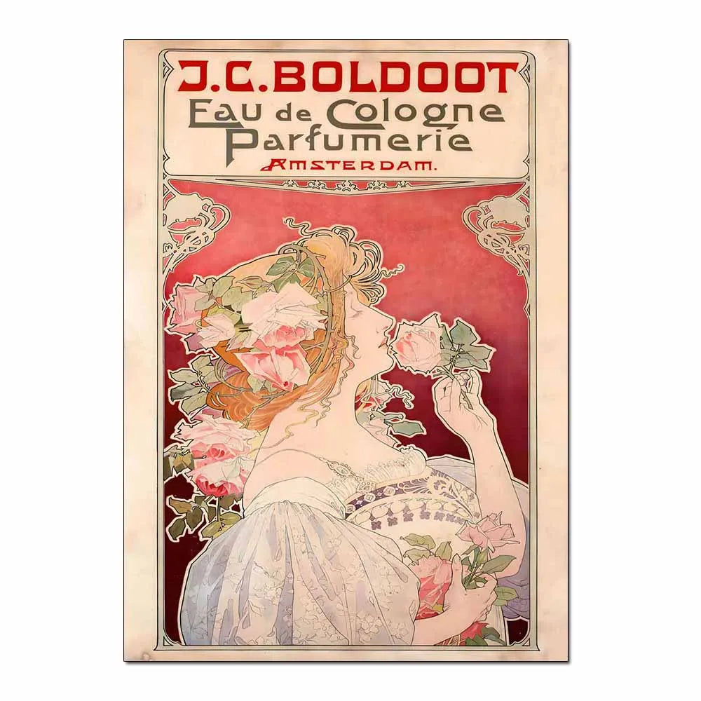 Art Nouveau Retro Poster Abstract Wallpaper Print Canvas Painting Wall Art Picture for Living Room Home Decor Aesthetic Mural
