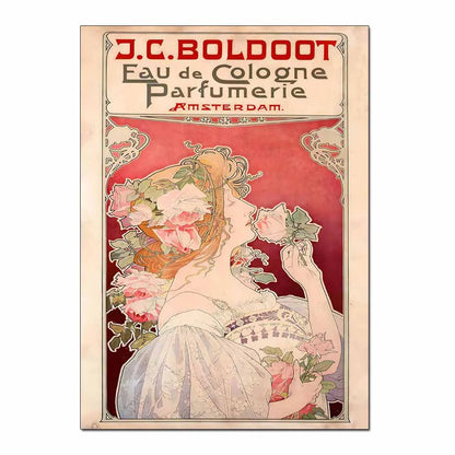 Art Nouveau Retro Poster Abstract Wallpaper Print Canvas Painting Wall Art Picture for Living Room Home Decor Aesthetic Mural