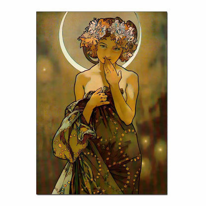 Art Nouveau Retro Poster Abstract Wallpaper Print Canvas Painting Wall Art Picture for Living Room Home Decor Aesthetic Mural