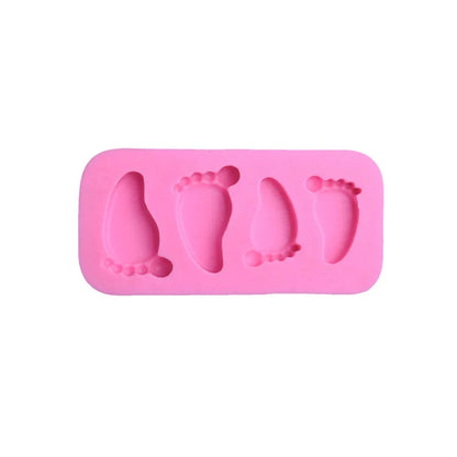 3D Pink Baby Feet Silicone Candle Molds Aesthetic Kawaii Mold Chocolate Fondant Cake Decorating Baking Tool Mould Home Decor