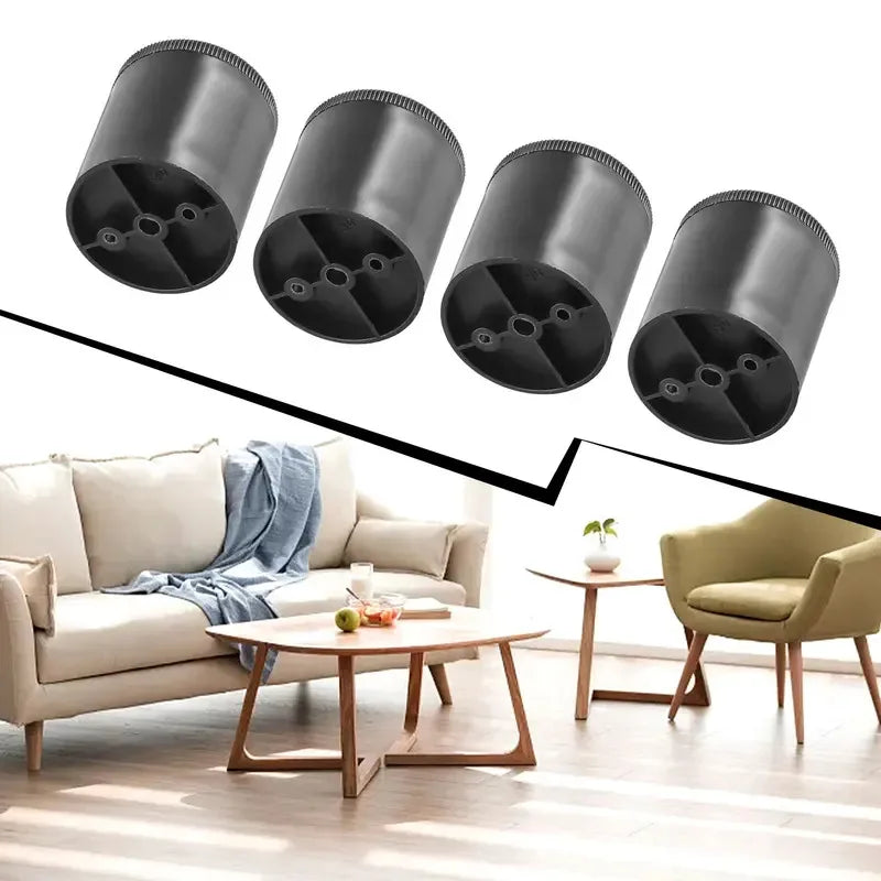4Pcs Heavy Duty Sofa Cabinet Feet Leg Lift Furniture Extra Raiser Stand ABS Round Adjustable Furniture Accessories