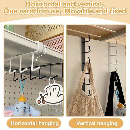 1pc Kitchen Shelf Storage Clothes Hanging Organizer Cup Holder Glass Mug Holder 6 Hooks Storage Rack 2030