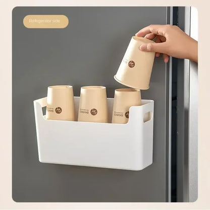 Non Perforated Cling Film Rack Inside Cabinet Wall Shelf Spice Rack Dish Drying Rack Kitchen Organizer for Home Storage