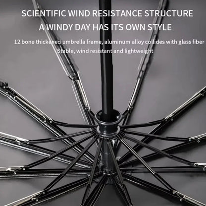 24 Bone Folding Umbrella Fully Automatic Double Bone SPF 50 UV Protection Rain Resistance Strong Wind Resitance Umbrella