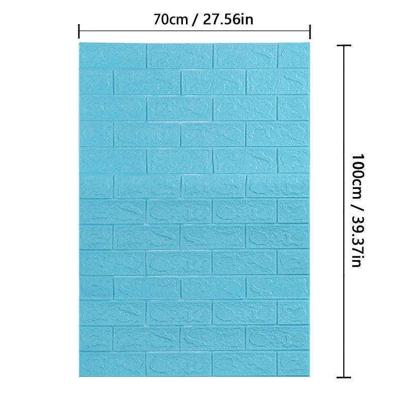 70cm*1M 3D Brick Pattern Wall Panels Wallpaper DIY Waterproof for Living Room Bedroom Kitchen Background Wall Decoration