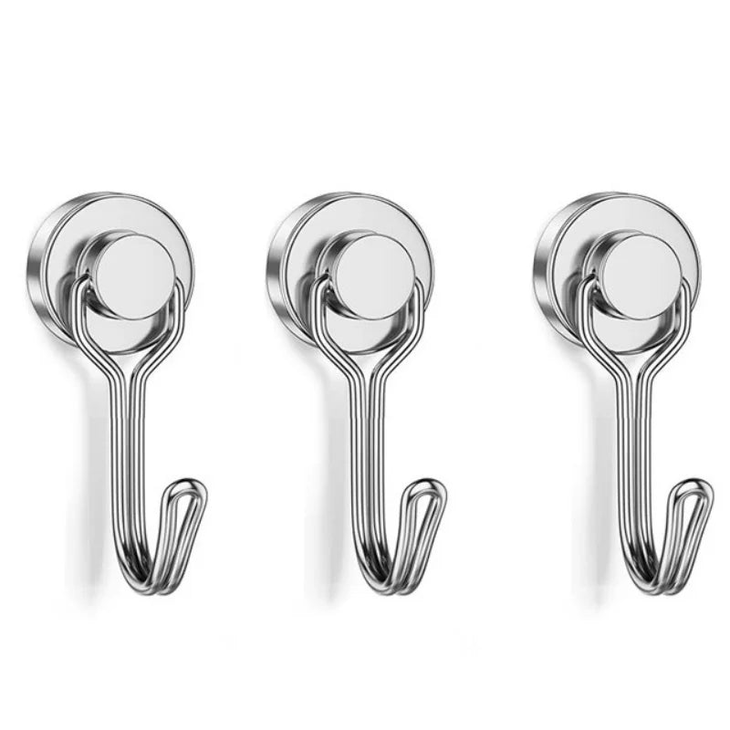 3/6/12/20Pcs Black Magnetic Hooks Cruis Heavy Duty Magnetic Hangers, Extra Strong Magnets with Hook for Hanging, Resistant Base