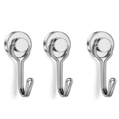 3/6/12/20Pcs Black Magnetic Hooks Cruis Heavy Duty Magnetic Hangers, Extra Strong Magnets with Hook for Hanging, Resistant Base