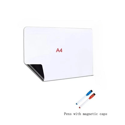 1Pc Flexible Magnetic Whiteboard Stickers A3+A4 with Erasable Markers Refrigerator Memo Board for Kitchen Grocery List