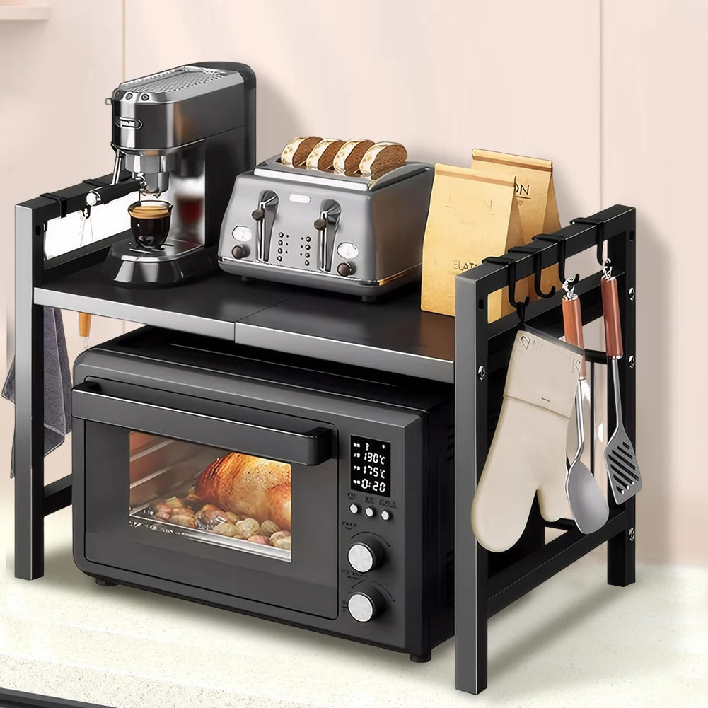 Microwave Oven Rack Adjustable Kitchen Microwave Stand with Cutting Boards Stand Kitchen Storage Rack Desktop Organization