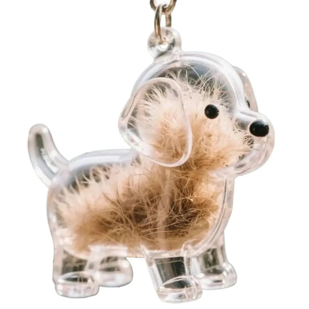 Cute Cat Dog Pet Hair Storage Box Keychain Bag Hanging Decoration Cat Hair Transparent Creative Souvenir,Pet Memorial Ideal Gift