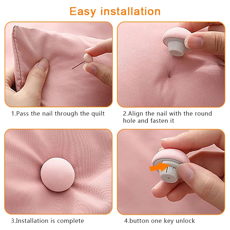 Mushroom Quilt Holder Macaron Non-slip Quilt Blanket Clip One Key To Unlock Blankets Cover Fastener Clip Holder Bed Sheet