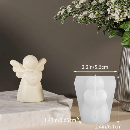 1pcs  Heart Wings Angel Silicone Mold DIY Human Sculpture Candle Gypsum Resin Mould Home Decor Birthday Gift
