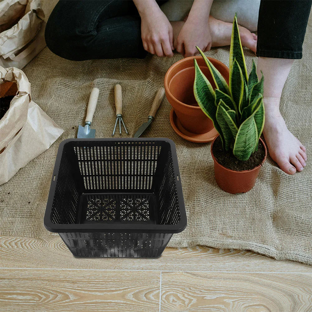 3pcs Hydroponic Net Cups: Lightweight Plastic Mesh Baskets Indoor Gardening Space-Saving Planting Pots Tubular Design Ideal For
