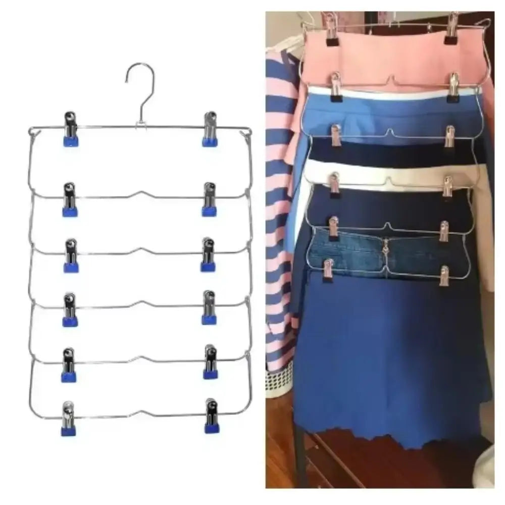 Multi-Functional Home Non-Slip Metal Pants Rack New Creative Stainless Steel Seamless Hanger Simple Storage Skirt Rack