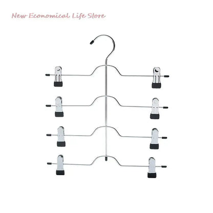 4/6-Tier Skirt Pants Shorts Hangers with Adjustable Clips Space Saving No Slip 12 Clothing Storage Metal Rack