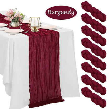 Bali gauze, Burgundy table flag, wool cloth, gauze, country table flag, wedding and birthday party decoration
