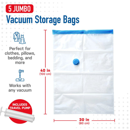 3-5PCS Vacuum Storage Bags, Space Saver Bags  Compression for Comforters and Blankets Clothes Travel Packing Organizer