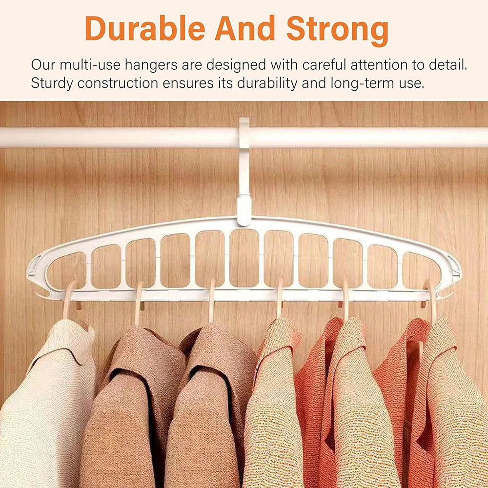 1PC 11-Hole Multi-functional Clothes Hanger for Dormitory Home-use Spiral Plastic Closet Drying Hanger Support