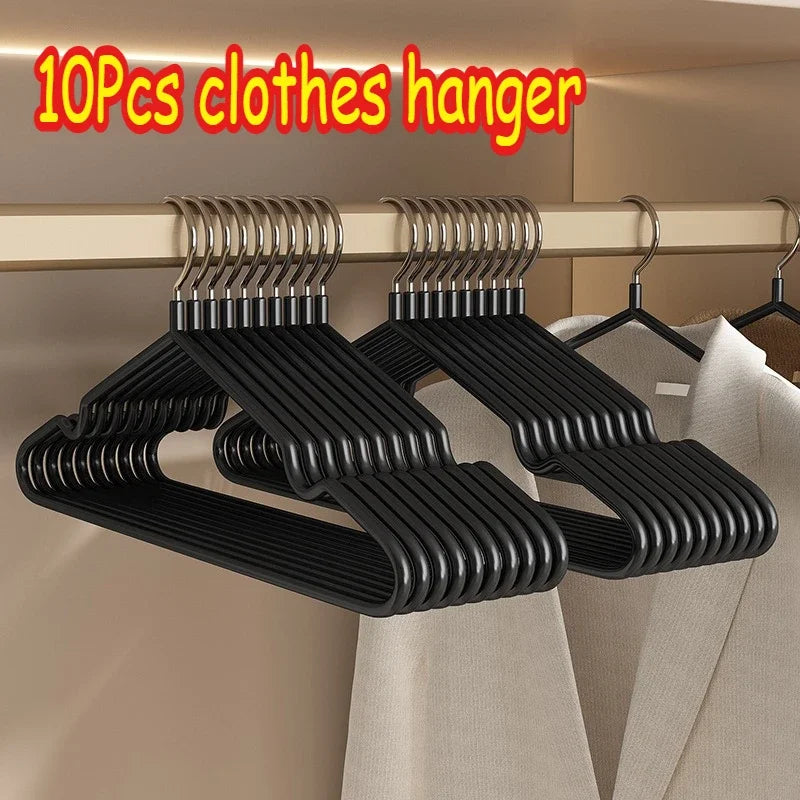 10pcs Clothes Metal Hanger Household Coat Pants Hanger Traceless No-slip Clothes Hangers Durable Strong Hangers for Organization