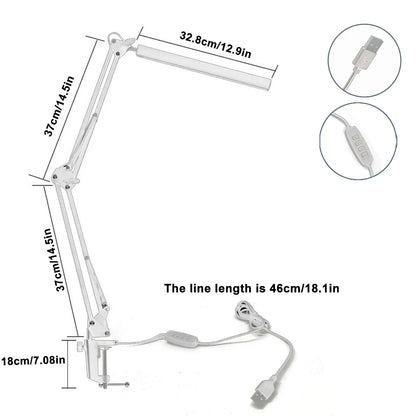 LED Eye-Caring Computer Monito Desk Lamp 10 Level Dimming 3 Color Mode Flexible LED Architect Table Light Reading Lamp for Home