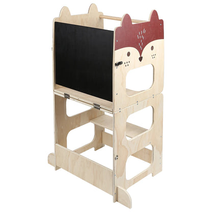 Learning Tower For Children, Montessori Learning Tower With Blackboard, Learning Tower From 1 Year For Kitchen Table Bathroom