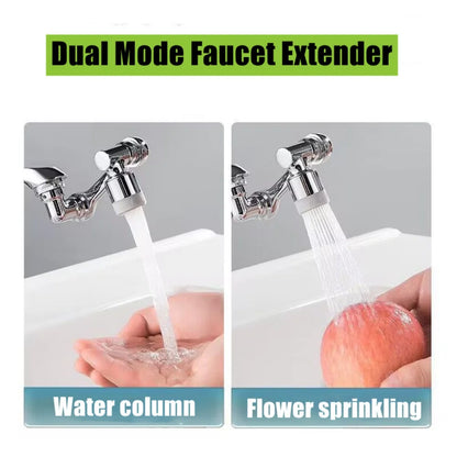 Metal Universal 1080 °Swivel Extension Faucet Aerator 2 Water Faucets Bubbler Nozzle for Kitchen Sink Tap Extender Sprayer Head