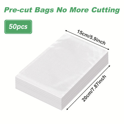 50pcs/Lot Food Vacuum Plastic Sealing Bags Food Preservation Sealed Bag Household Reusable Vacuum Sealer Bag Kitchen Accessories