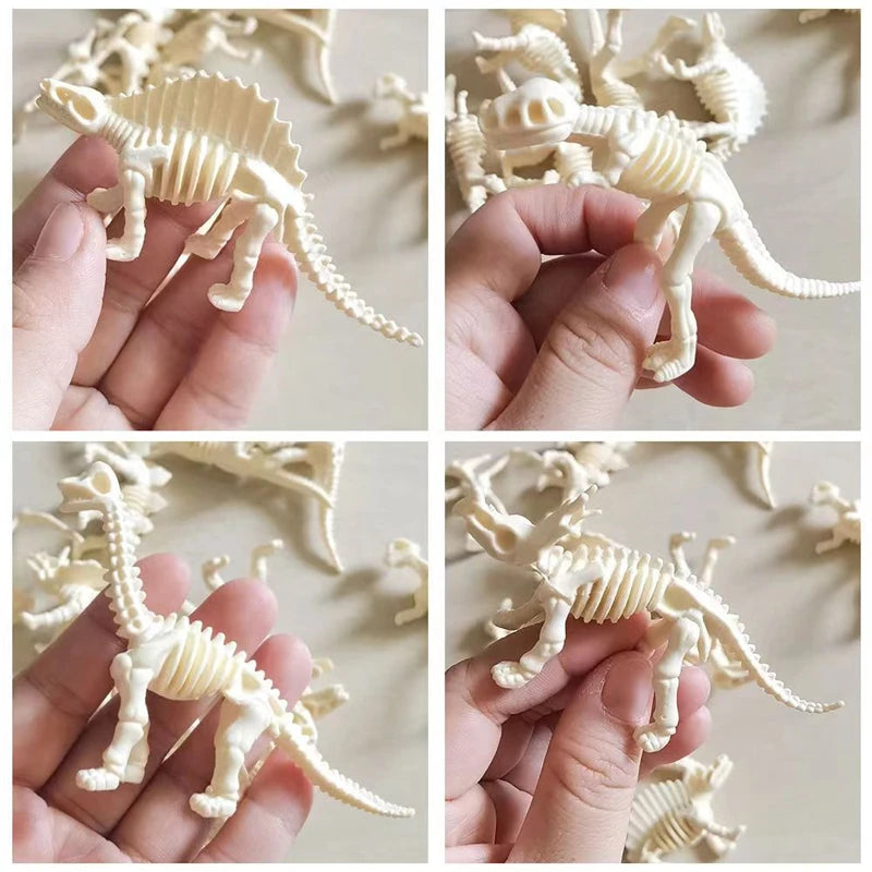 12pcs/set Jurassic Dinosaurs Skeleton Model Archaeology Tyrannosaurus Pterosaur Home Decor Toys For Children Christmas Gifts