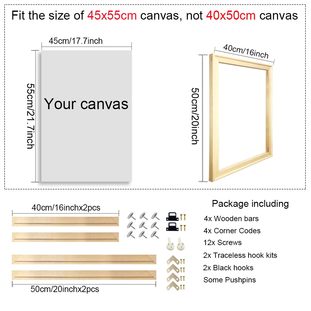35x45 40x50cm Natural Wooden Picture Frame For Wall Canvas Frame Diamond Painting Frame Picture Poster Wall Frame Home Decor