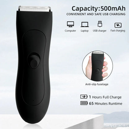 HOMEFISH Mens Body Hair Trimmer for Men Balls Women Lady Shaver Hair Removal Bikini Trimmer Groin & Body Shaver