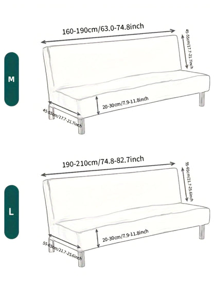 Printed Sofa Bed Cover Stretch Armless Sofa Cover Spandex Dust-Proof Furniture Protector For Bedroom, Hotel, and Home Decor