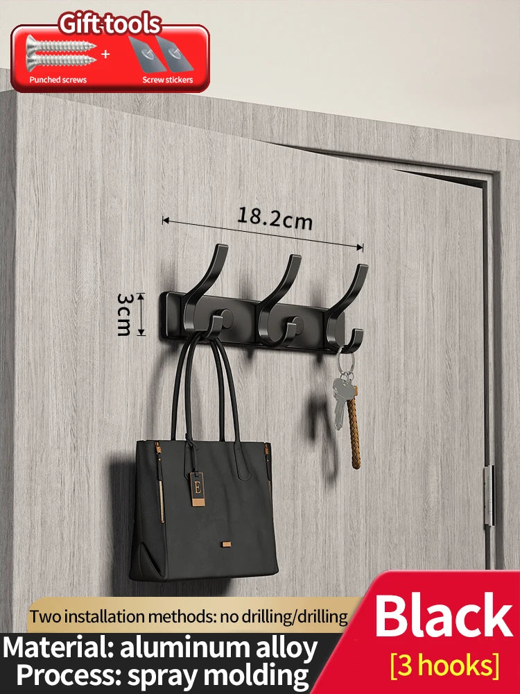 Punch-free Door Behind Hook Storage Wall Hanging Clothes Hanger Coat Hook no drill Hanger Bedroom Organizer Storage Kitchen Acce