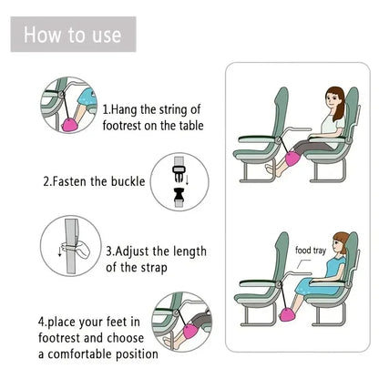 Portable Foot Mat - Adjustable Strap Office Resting Foot Mat Foot Hammock Foot Mat Lazy Man Magic Travel Magic Travel Airplane