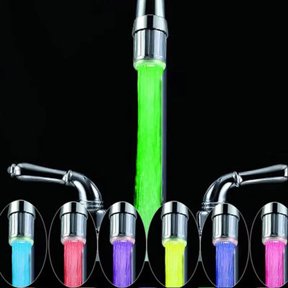 LED Faucet Head with Automatic 3-Color Change Water Saving Light Tap Nozzle for Kitchen Bathroom Aerator Stream Glow