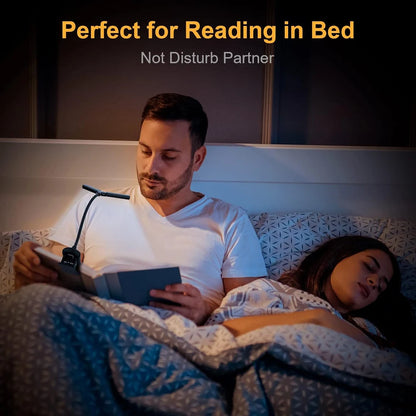 New 3 Colors 8 Brightness 14 LED Clip On Book Light Usb Rechargeable Night Light Portable Reading Light Book Lamp Mini Desk Lamp